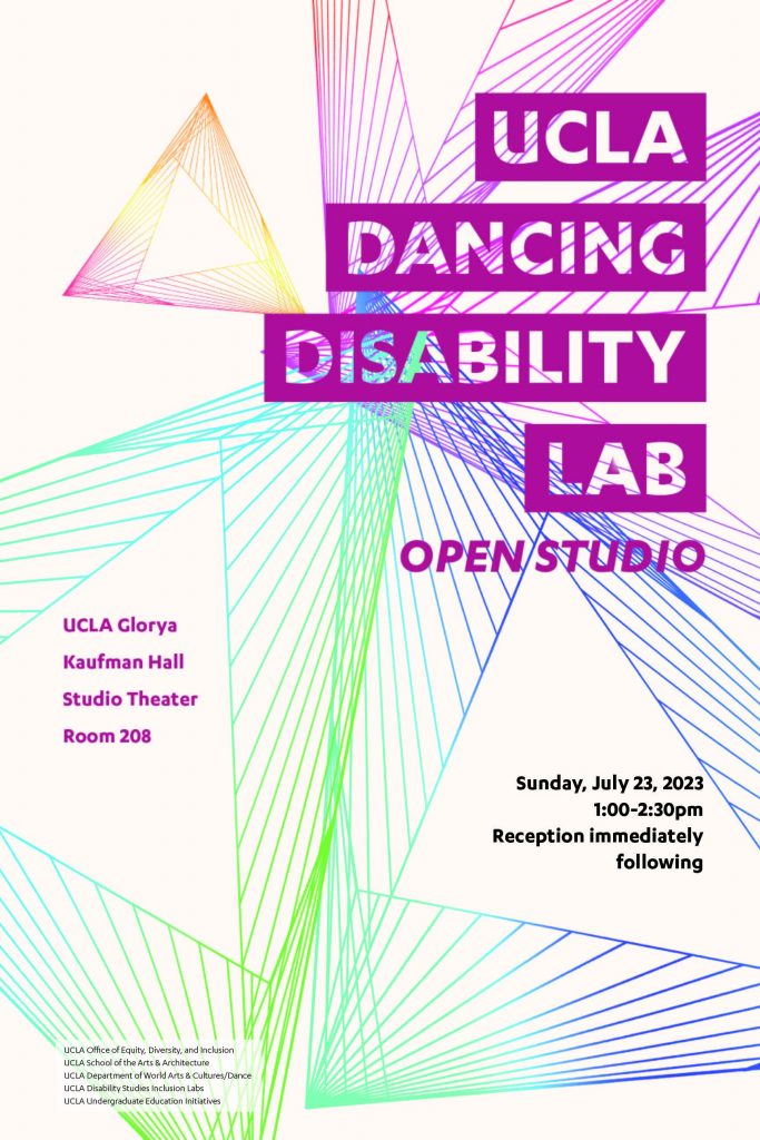 Flyer for Dancing Disability 2023 Open Studio