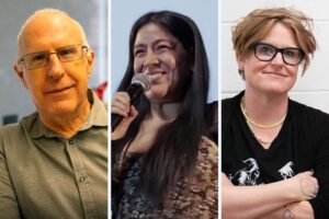 Three fold image of Ray Knapp (left), Maria Chavez (middle), and Jenny Olivia Johnson (right).